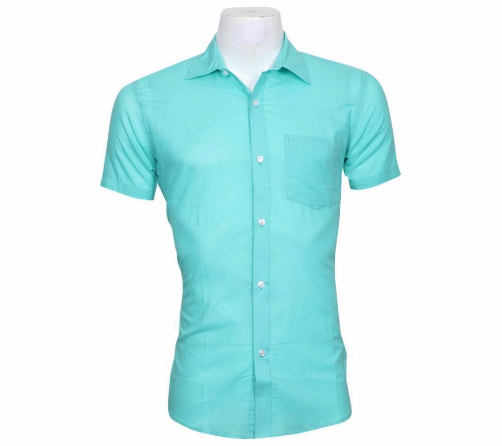solid color half sleeve casual shirt 