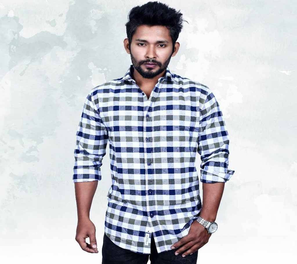 Gents Full Sleeve Multicolor Casual Check Cotton Shirt