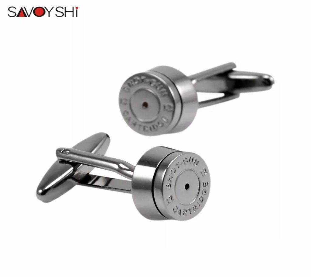SAVOYSHI Novelty Round Bronze Bullet Shirt Cufflinks for Mens