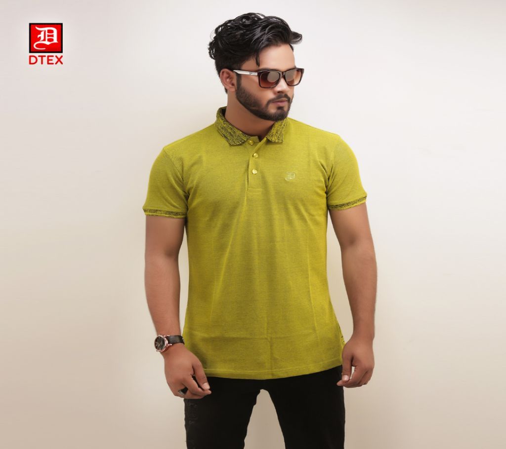 Lemon Color Executive Regular Fit Men Polo Shirt