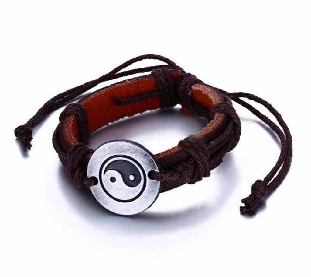 Adjustable Weave Hand Rope Brown Bracelet For Men