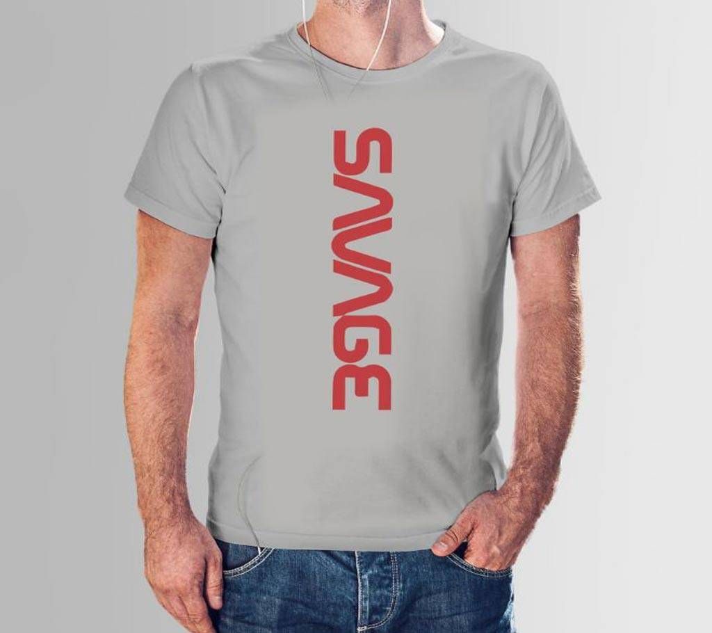 Rubber Print Cotton T-shirt - SAVAGE