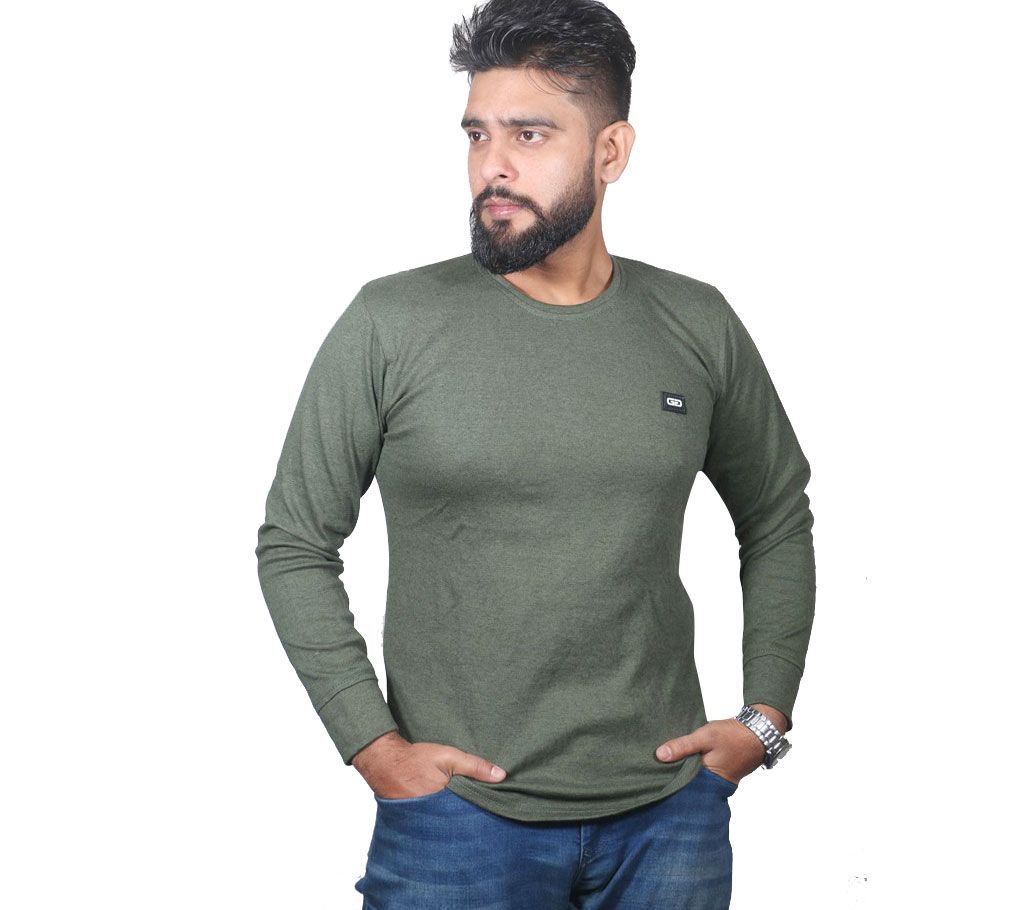 Olive Color Full Sleeve T-Shirt for Winter