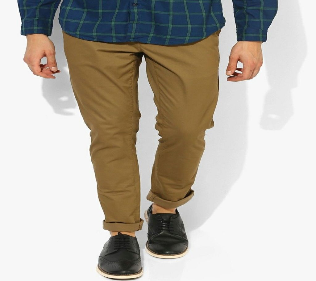 Khaki Gabardine Pant For Men- P007