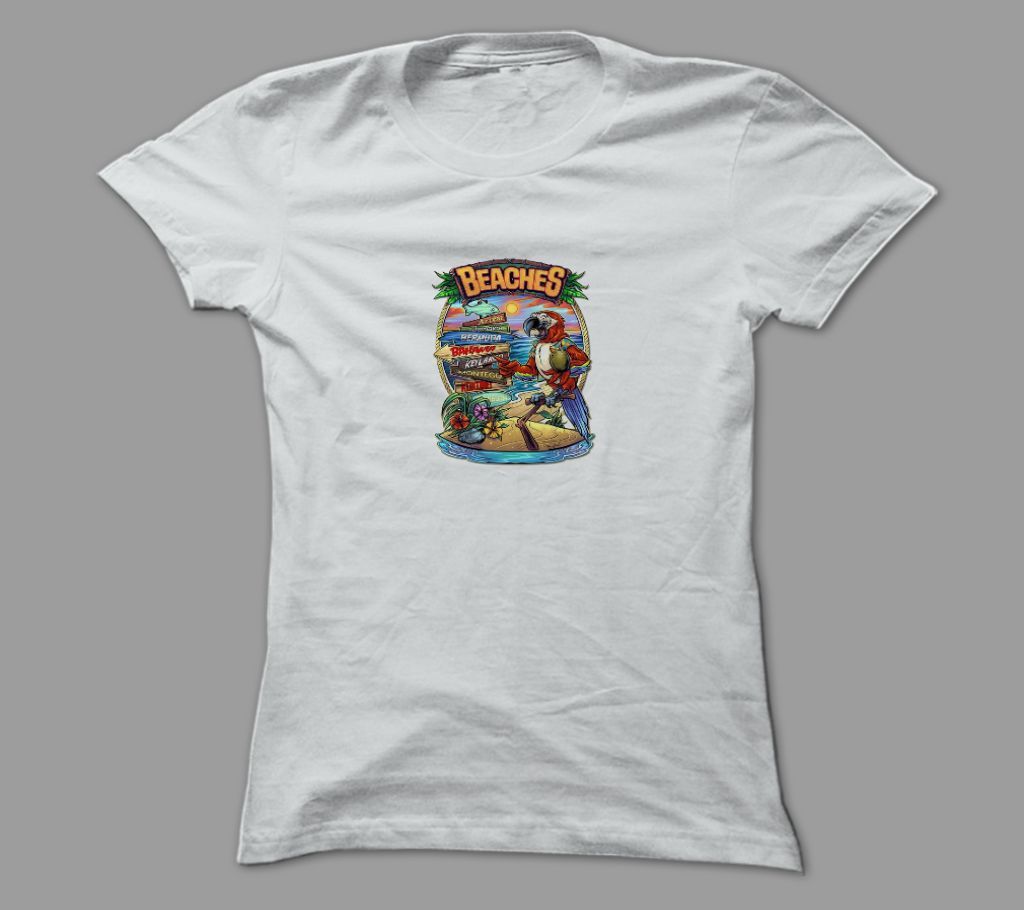 Beaches 139 White Polyester T-Shirt