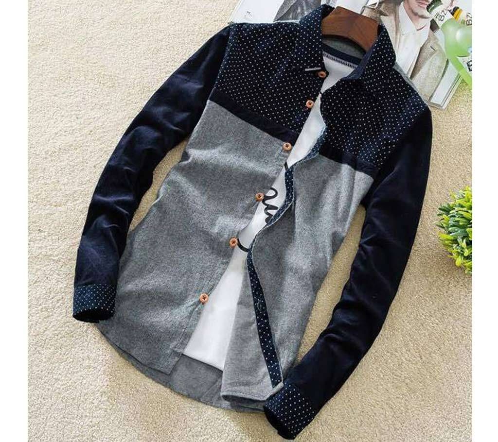 Ash Cotton Casual Shirt For Men