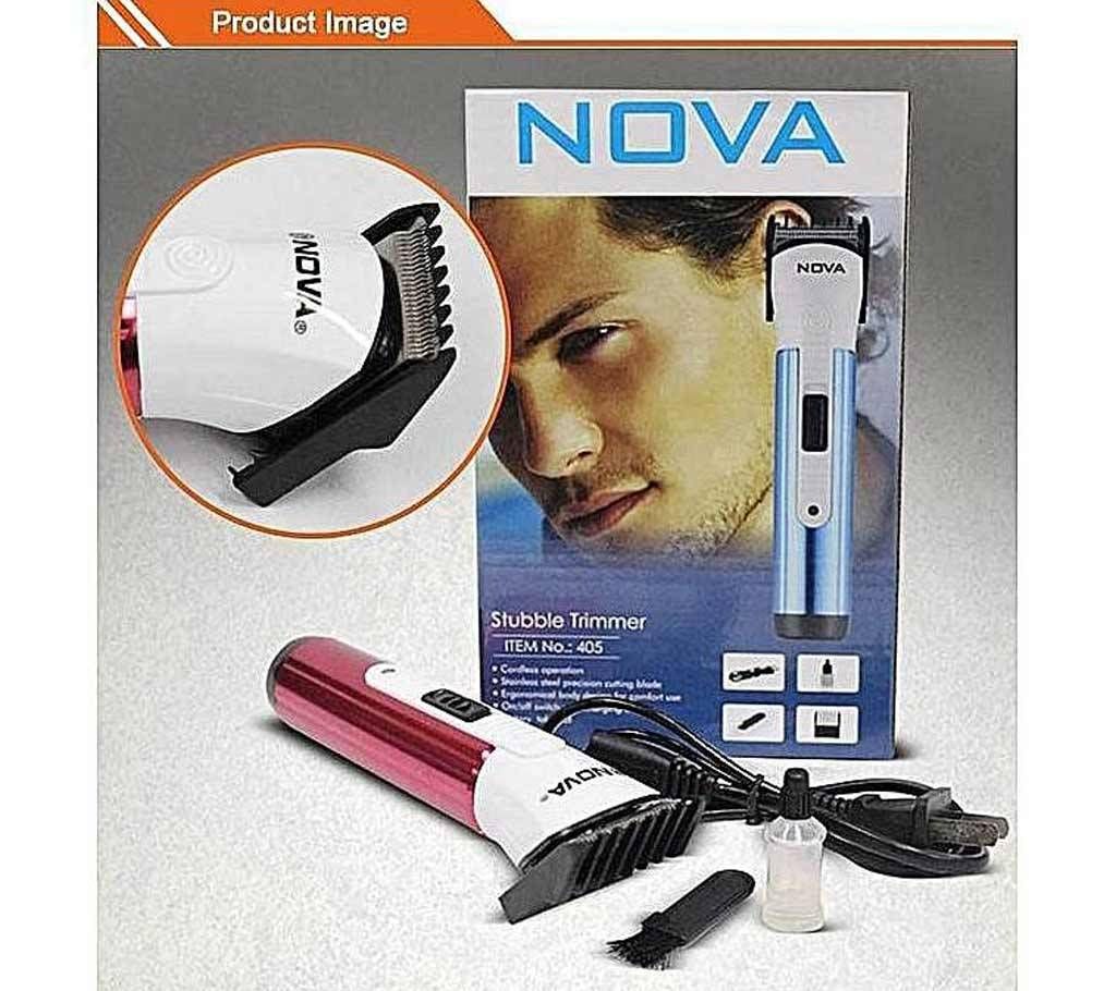 Nova 405 Rechargeable Shaver and Trimmer - White and Crimson