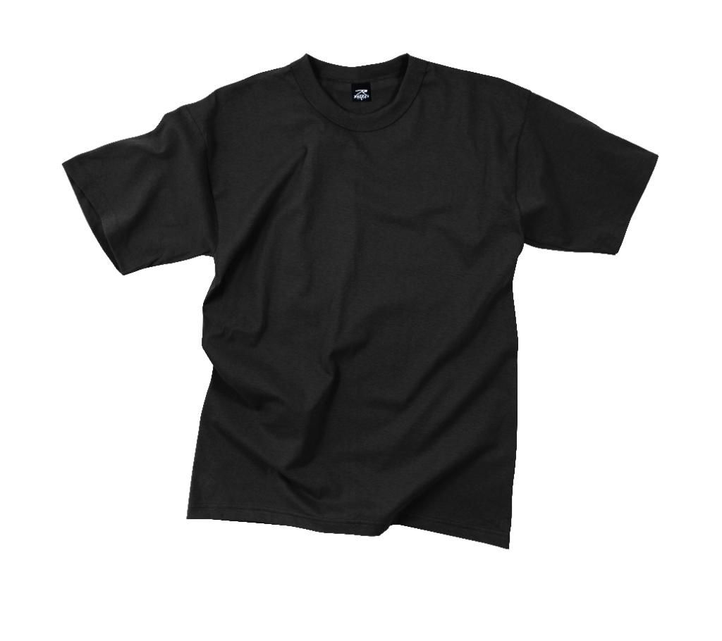 Mens Black Solid Color Cotton T-Shirt