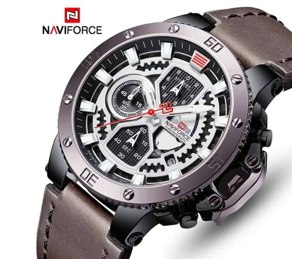 NAVIFORCE NF9159 Luxury Sports Chronograph Military Army PU Leather party watch for Men
