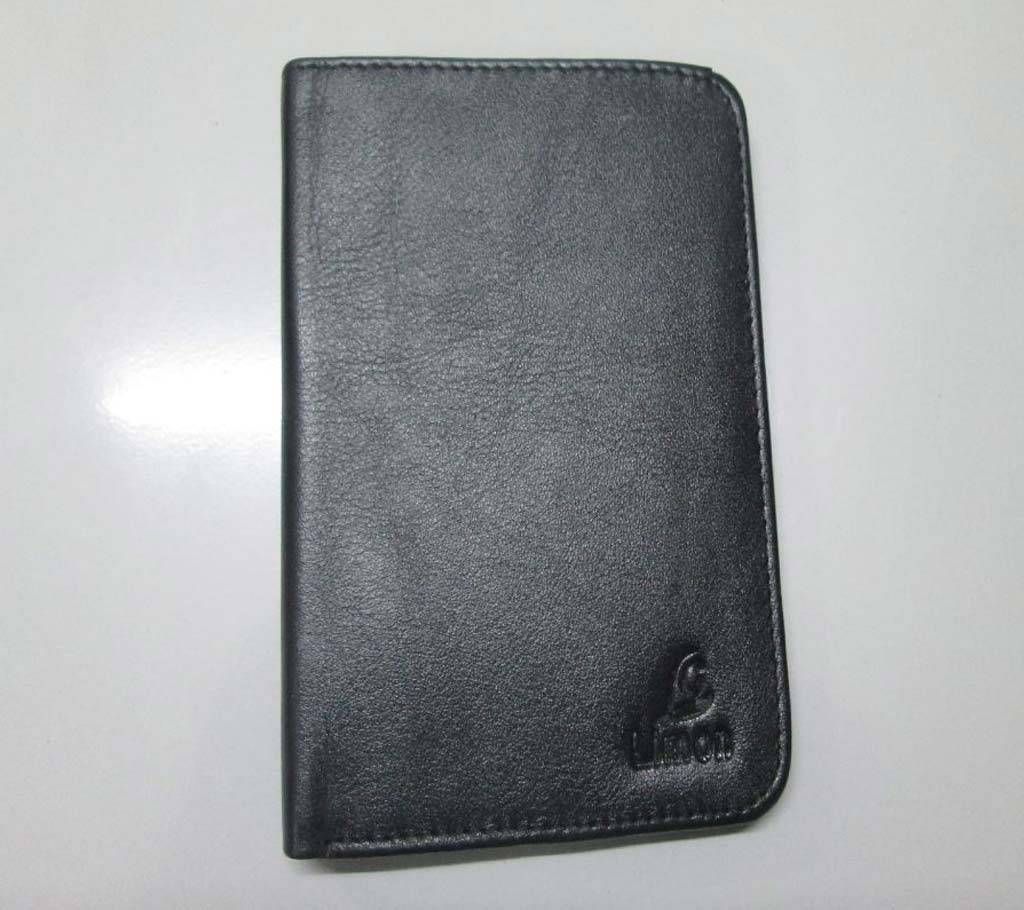 Leather Passport Cover Holder - Black 100% Genuine Leather