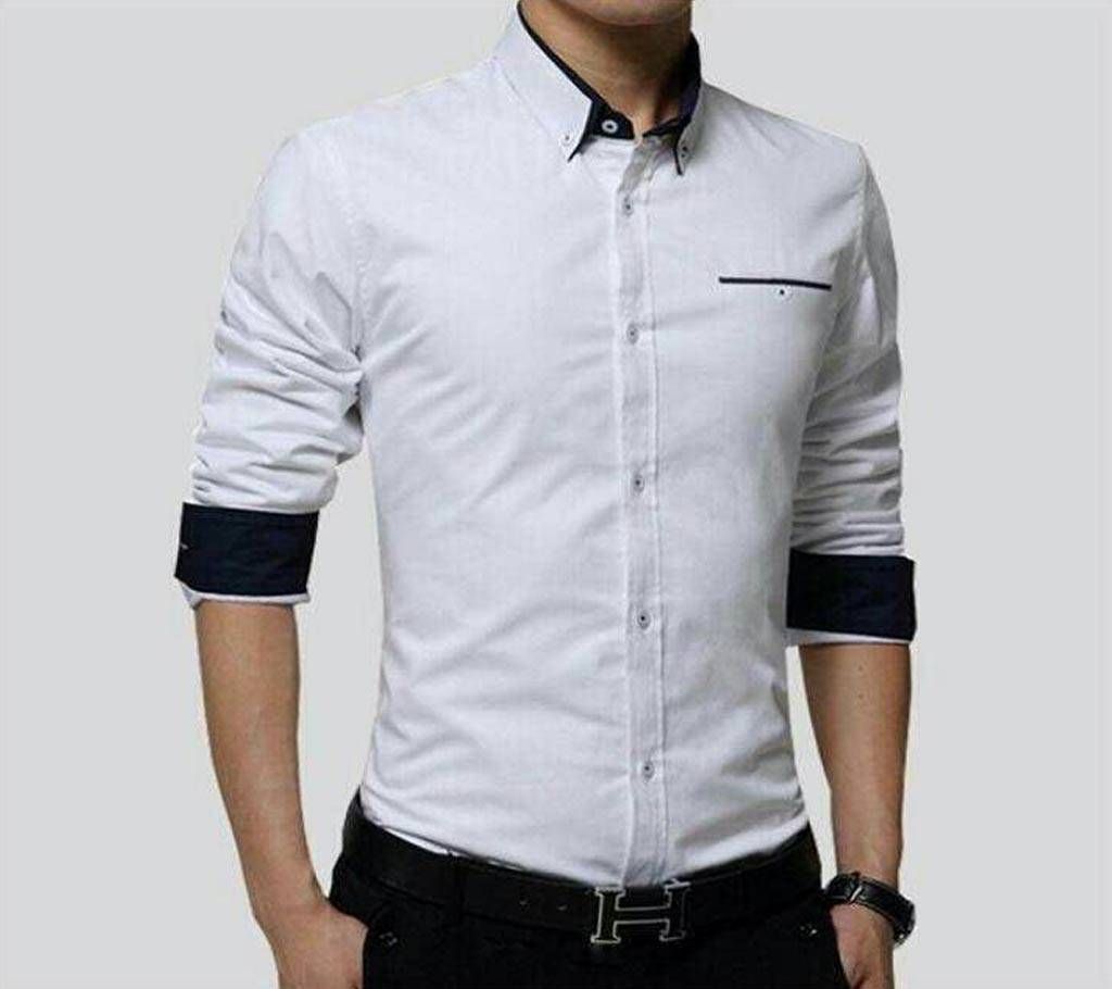 Off White Long Sleeve Casual Shirt