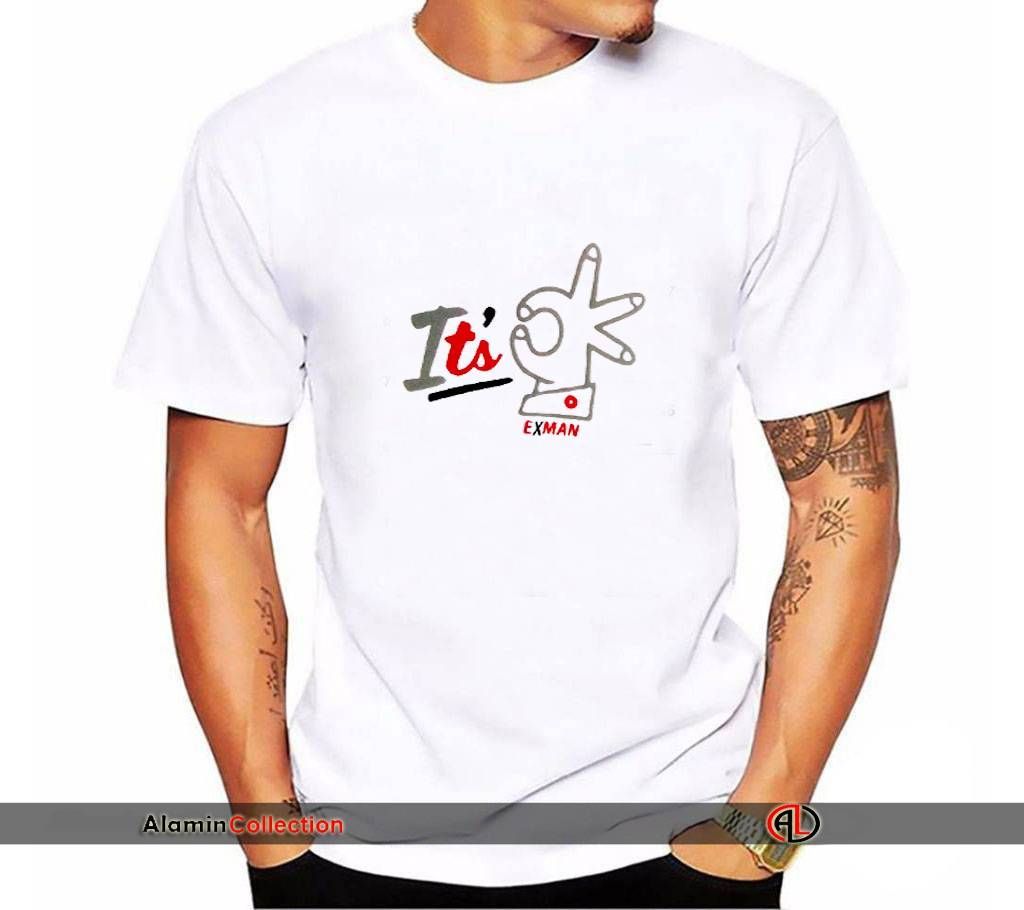 Itsok Printed Half Sleeve Cotton T-shirt for Men