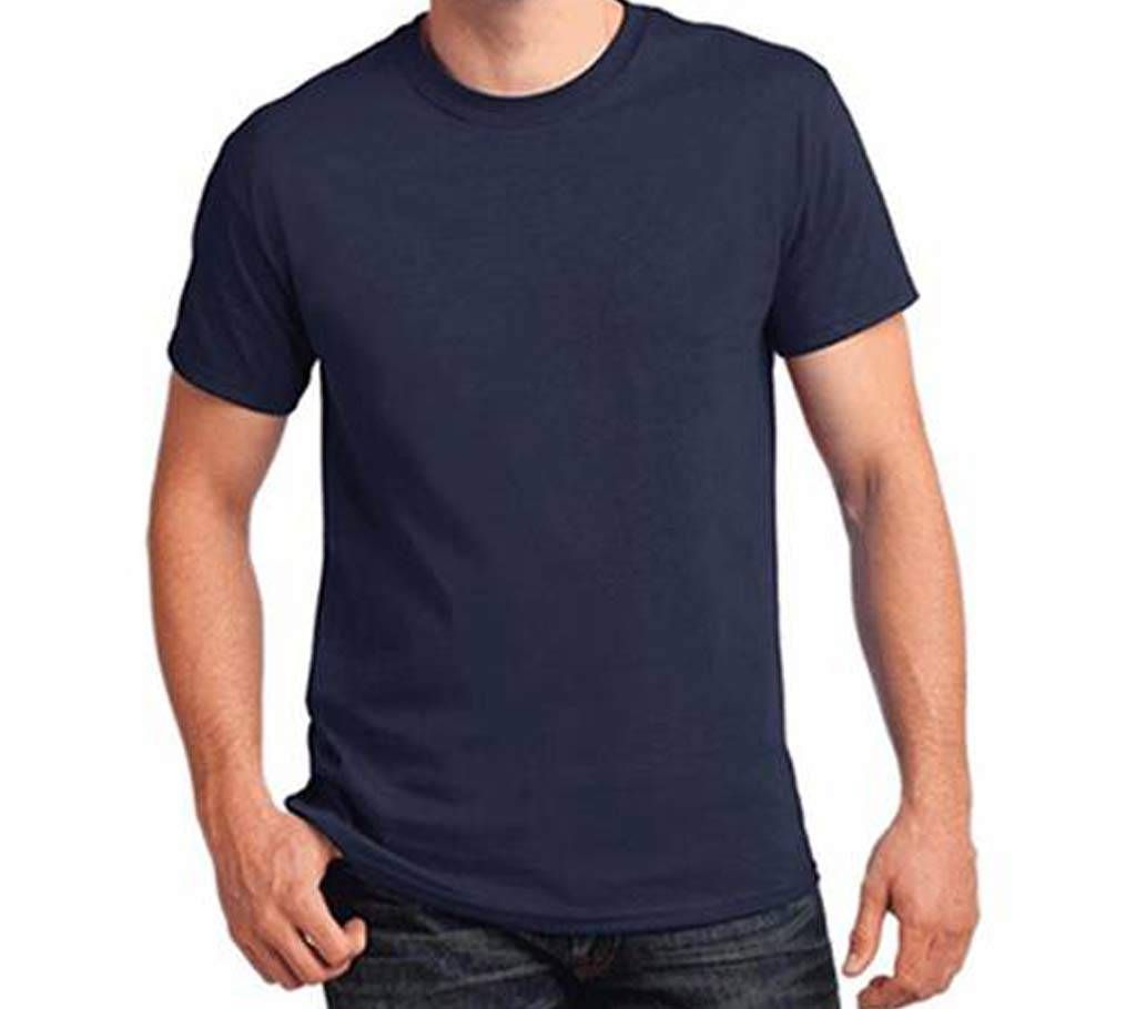 Gents Navy Blue Cotton T-Shirt