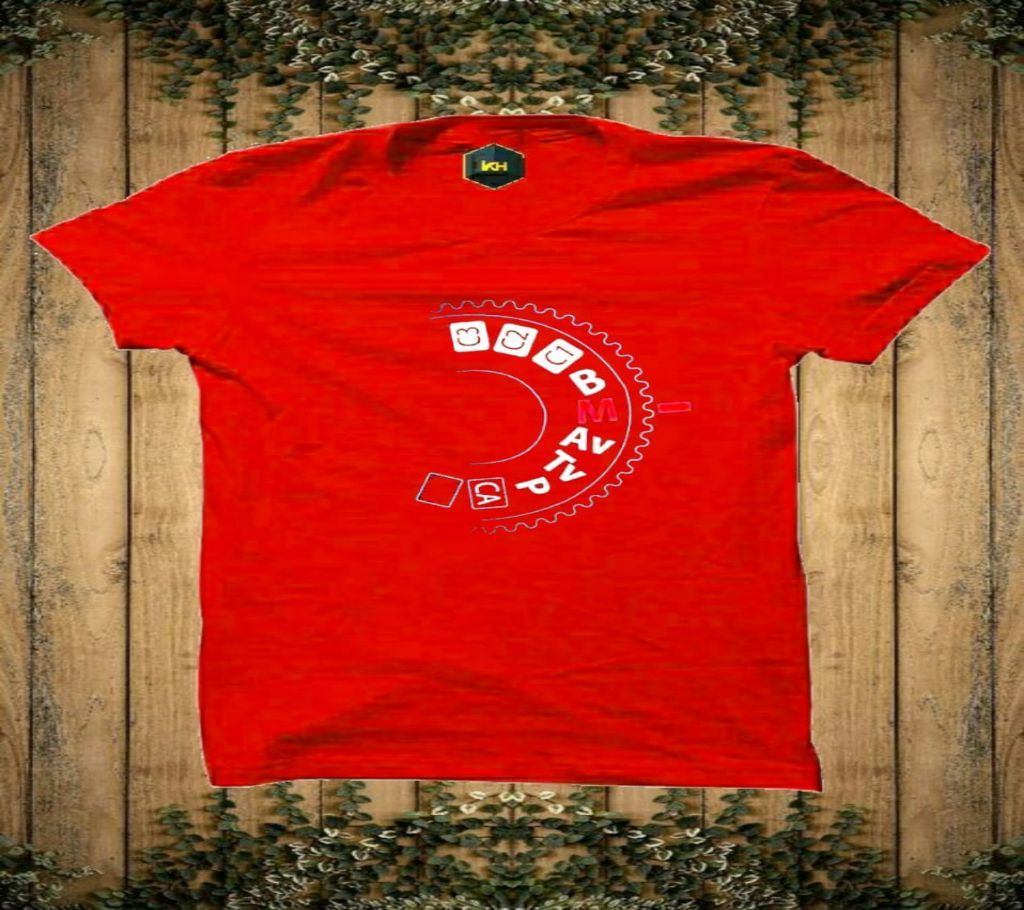 Exclusive Design Rubber Print Half-Sleeve T-shirt For Men(Red)