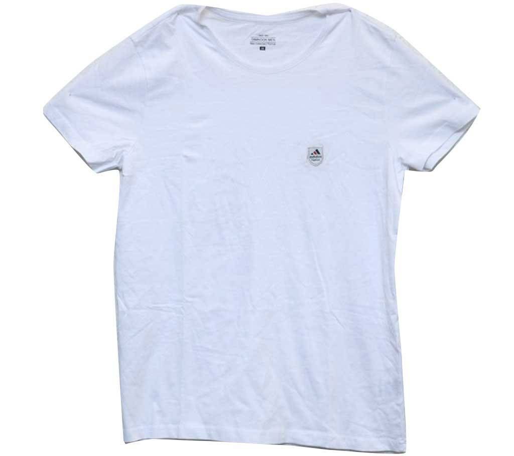  Mens Solid Color T-Shirt - White