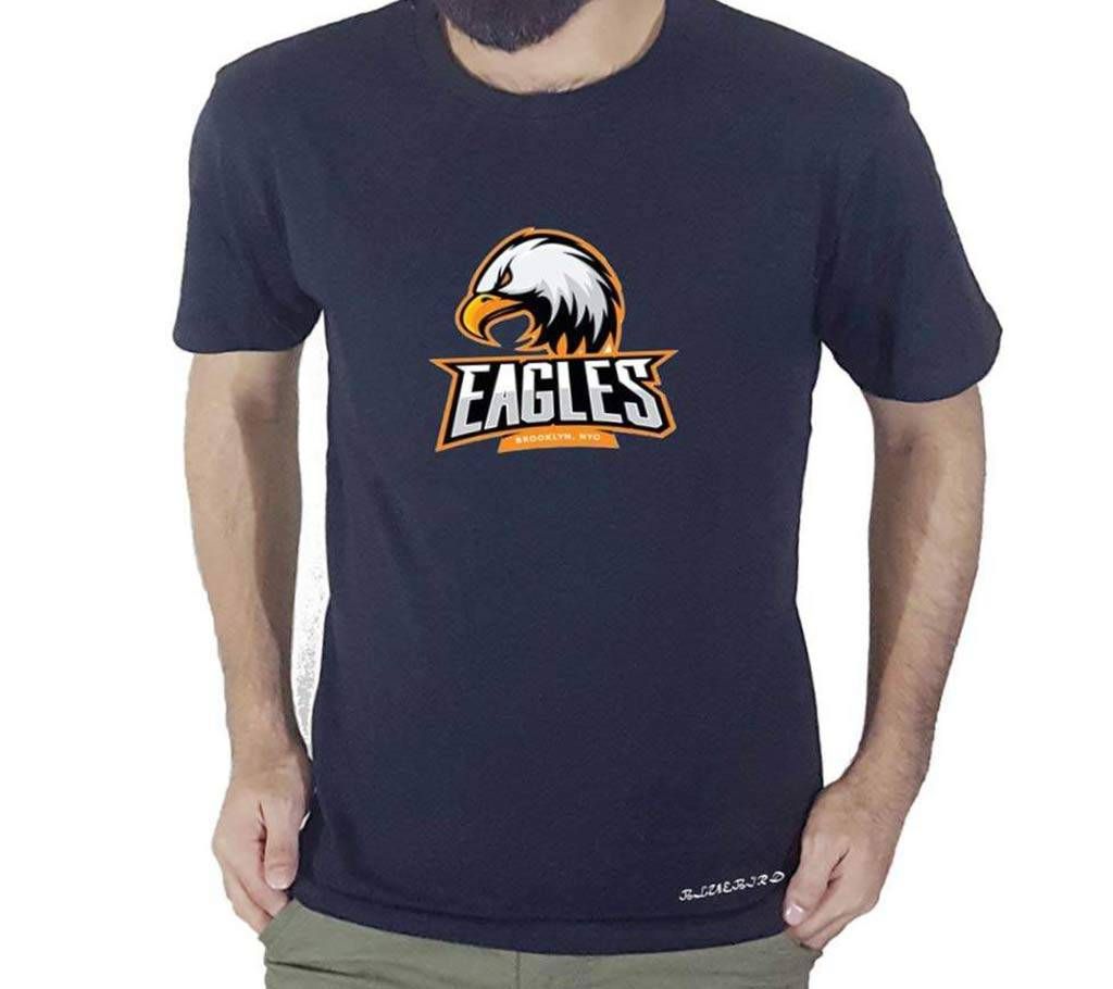 Half Sleeve Cotton T Shirt For Men - Blue TS5