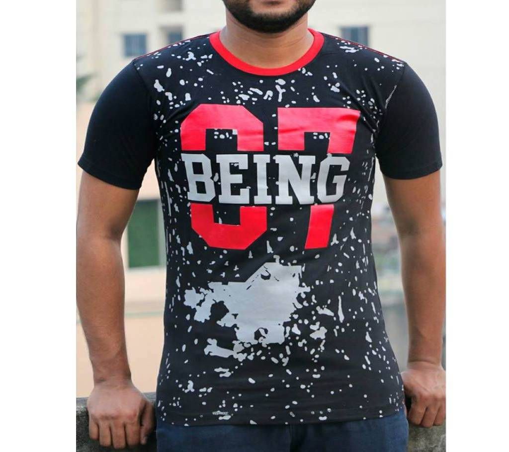 Black 87 Half Sleeve Cotton T-Shirt For Men