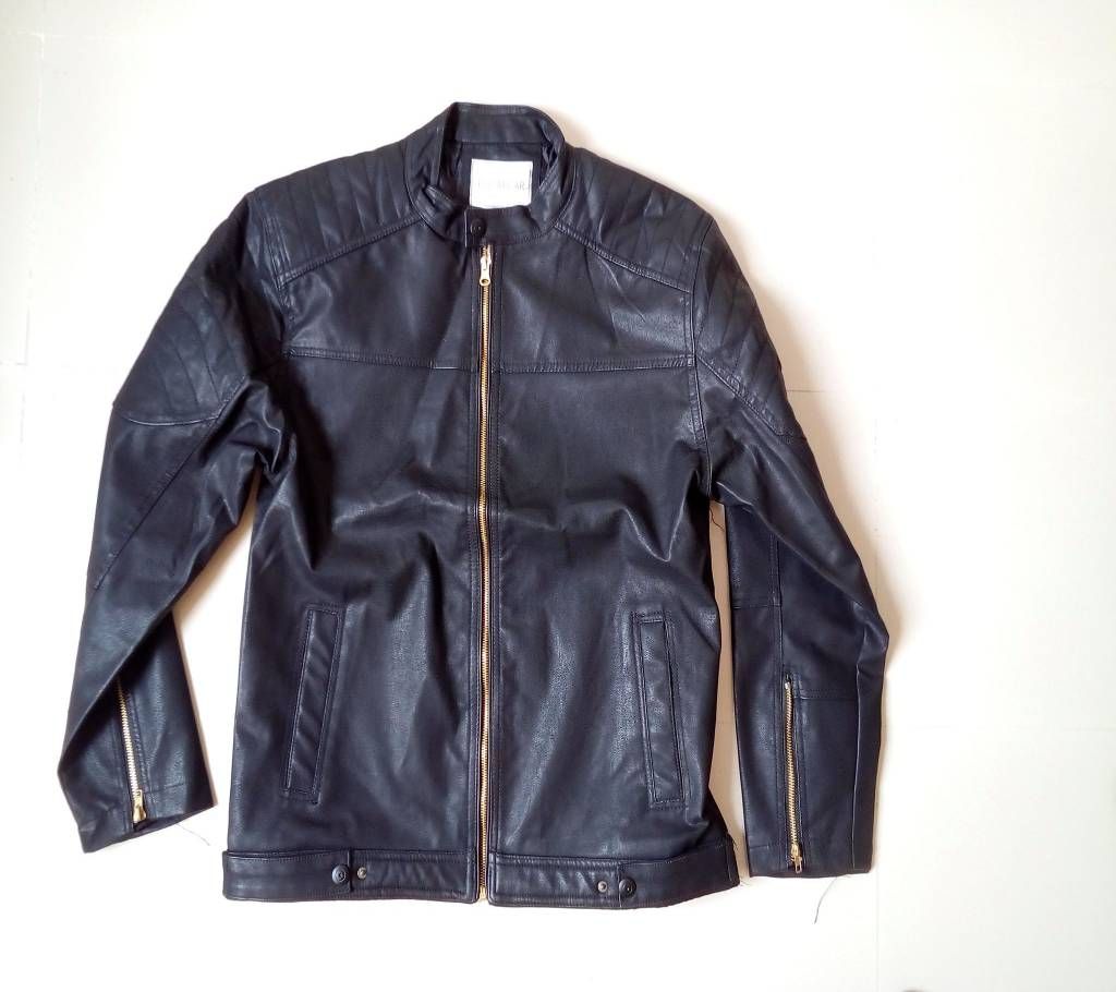 Biker leather Blazer black-brown-red