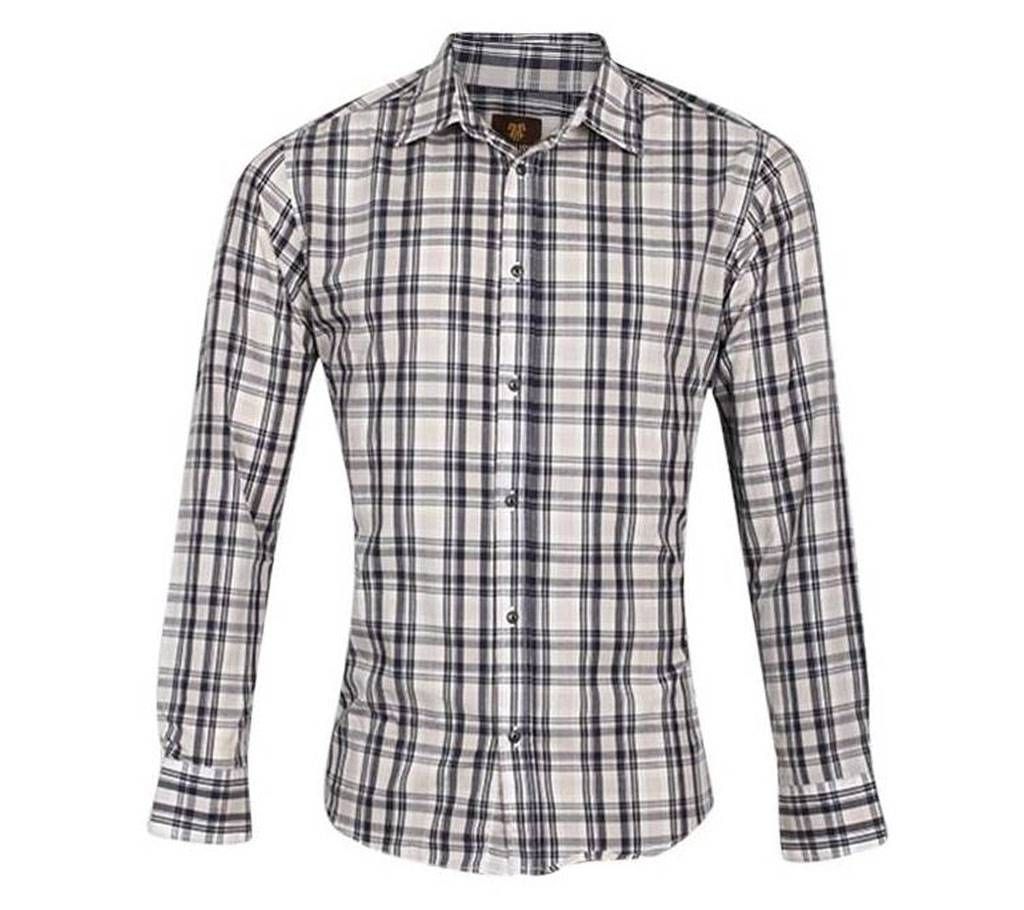 Mens Black and White Cotton  Long Sleeve