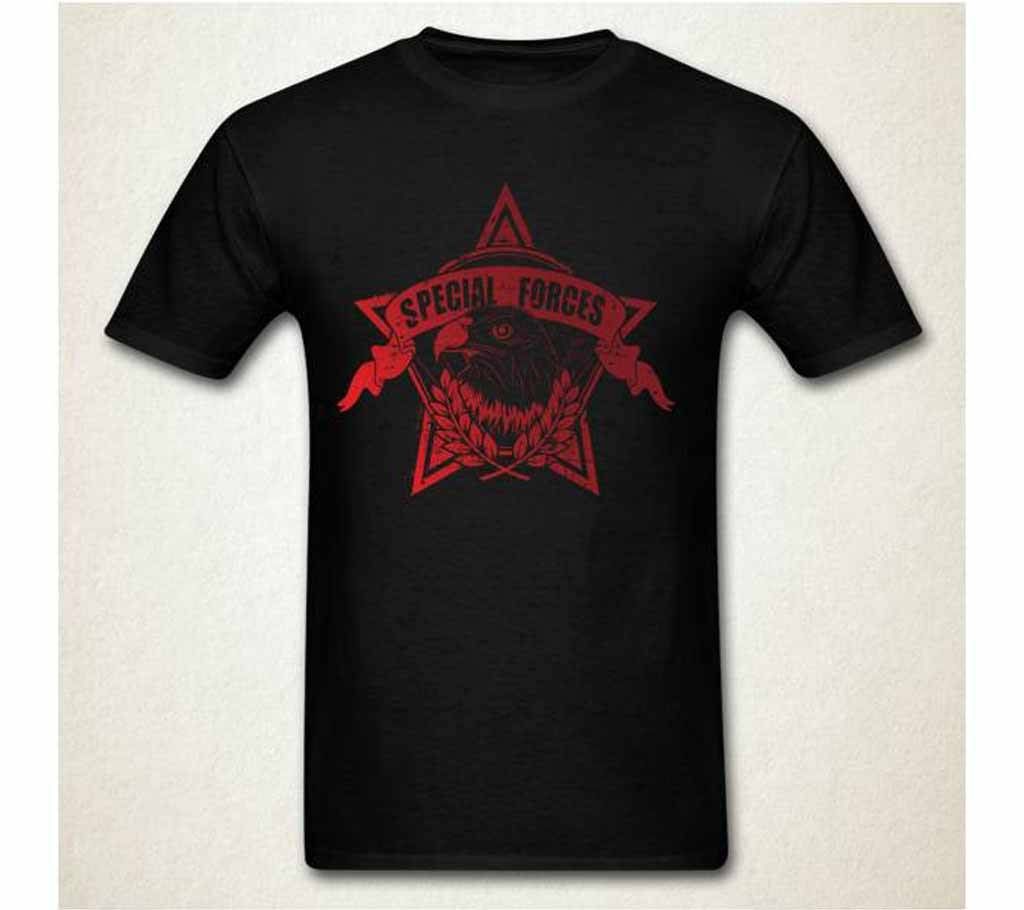 Special Forces Gents Half Sleeve Cotton T-Shirt Black