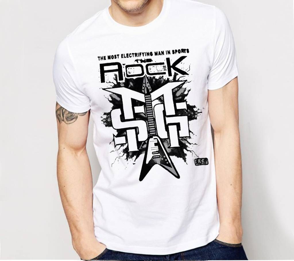 ROCK printed gents t shirt 