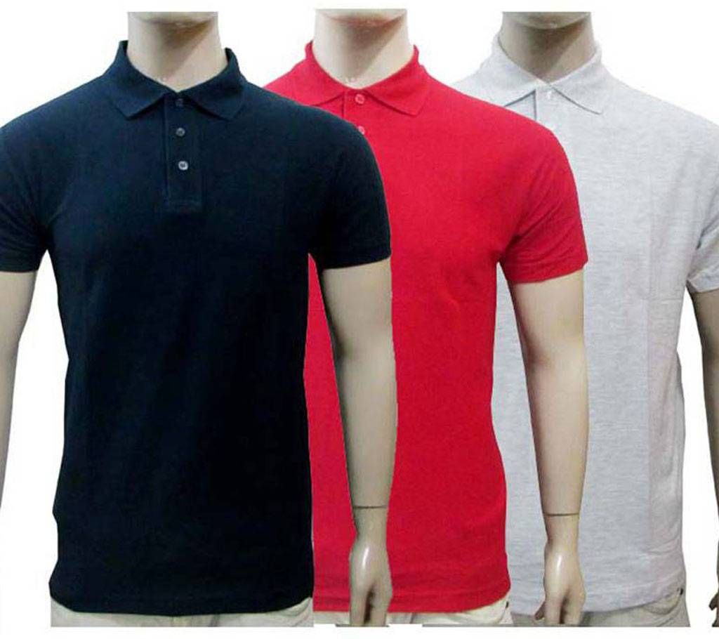 Gents 3Combo Half Sleeve Cotton Polo Shirt