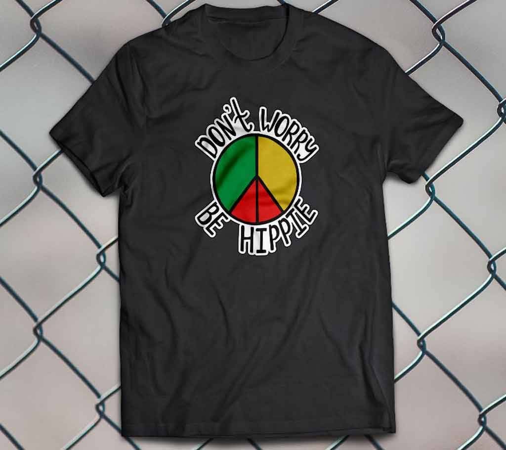 Don't Worry Be Hippie Half Sleeve T Shirt for Men 