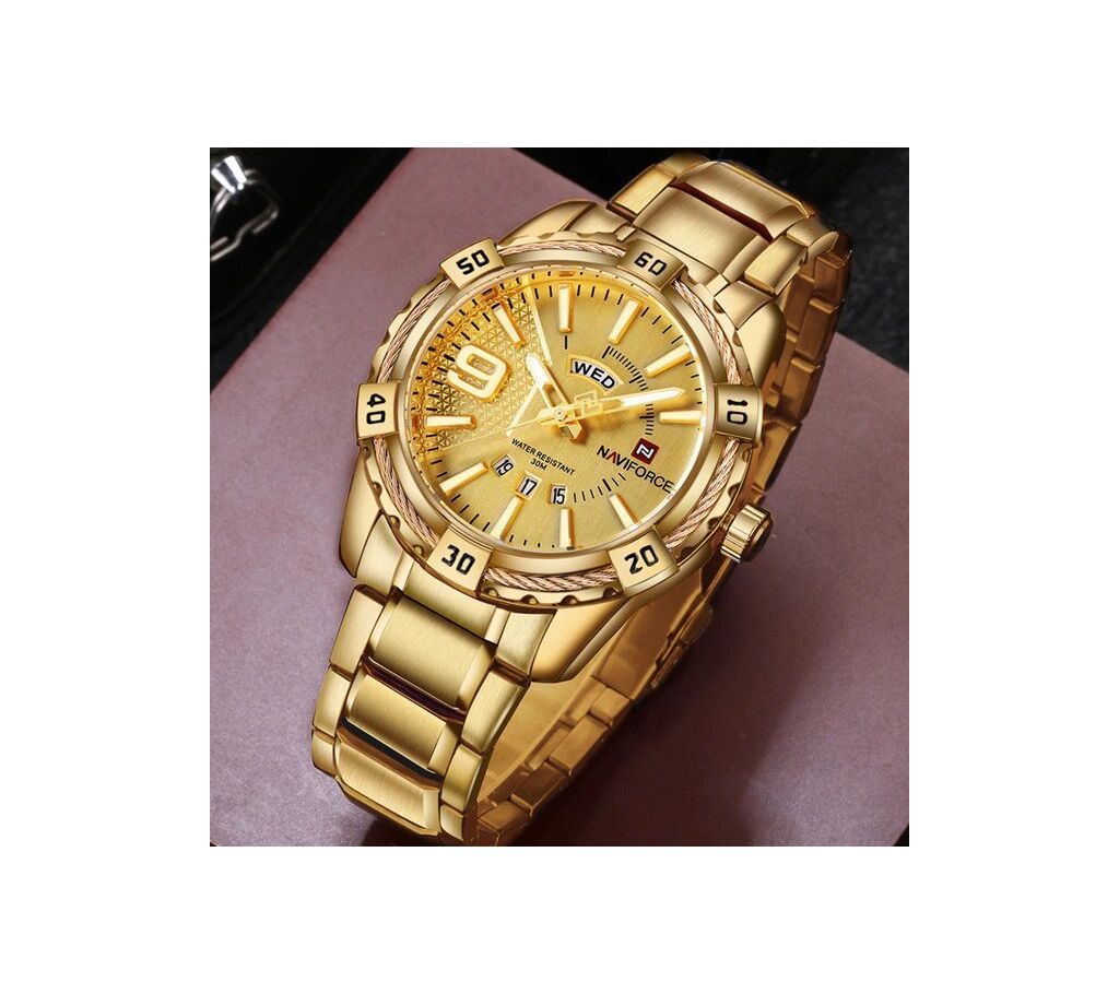 NAVIFORCE Luxury Brand Mens Full Steel Quartz Watches For Men