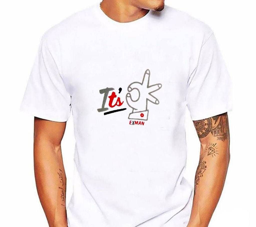 Its ok Printed Half Sleeve Cotton T-shirt for Men