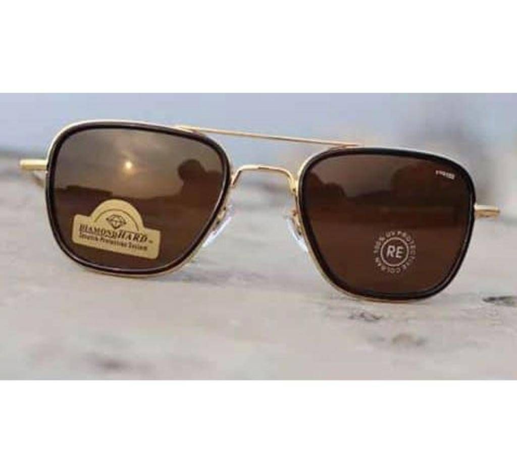 mans golden sunglass