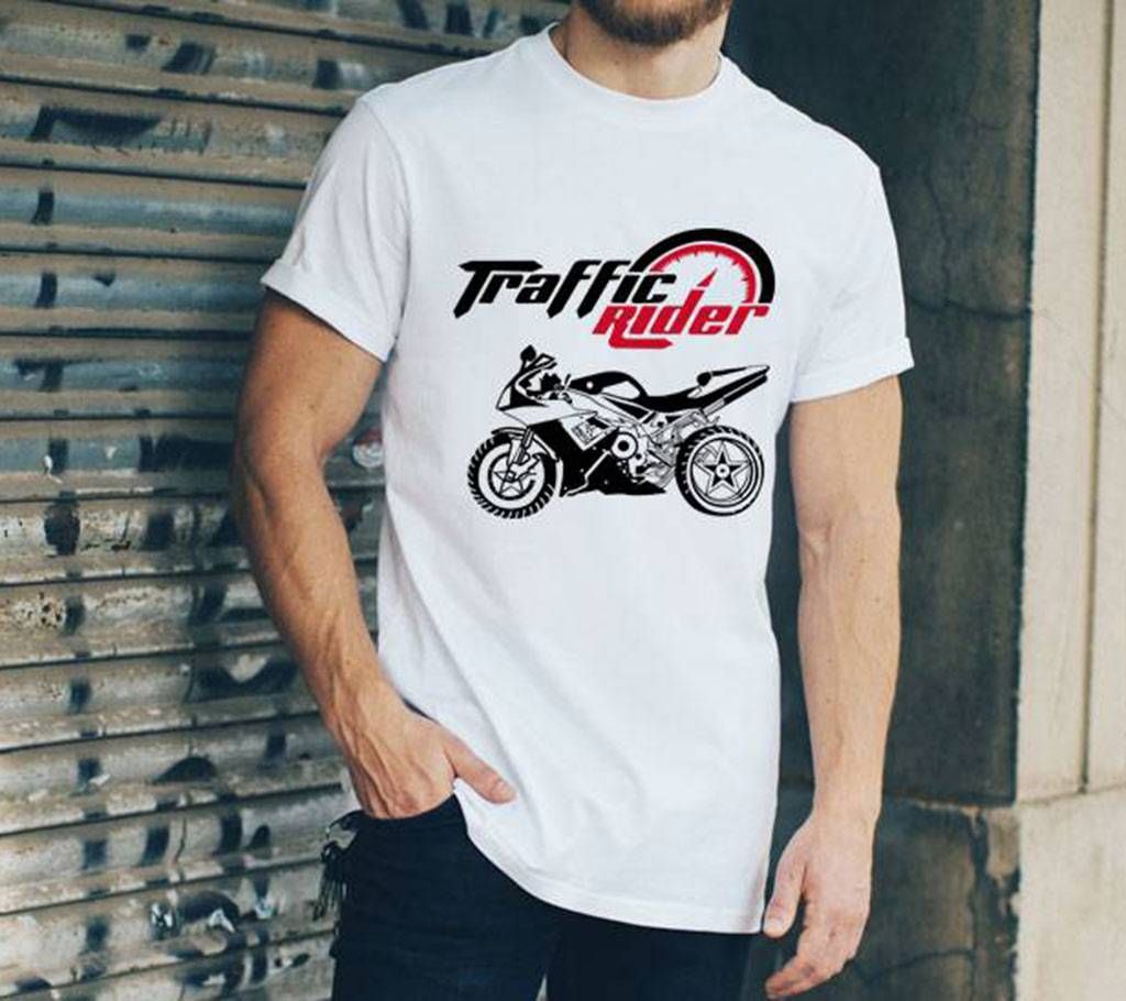 Traffic Rider round neck cotton T-shirt for men 