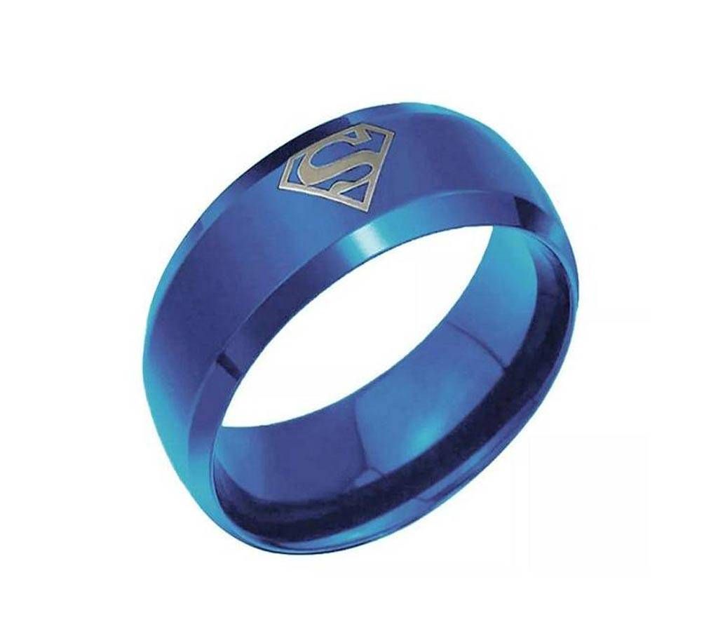Blue Band Superman  mens ring