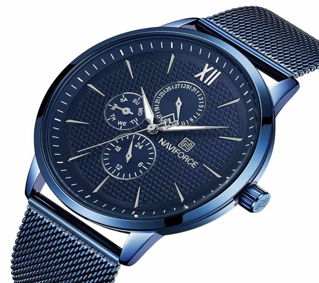NAVIFORCE NF3003 Blue Stainless Steel Chronograph Watch For Men