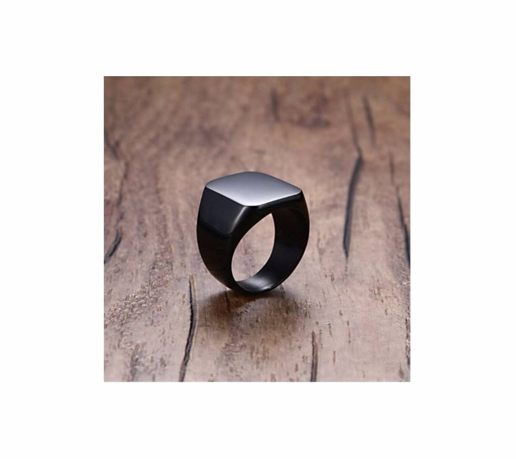 Stainless Steel Black Ring For Men