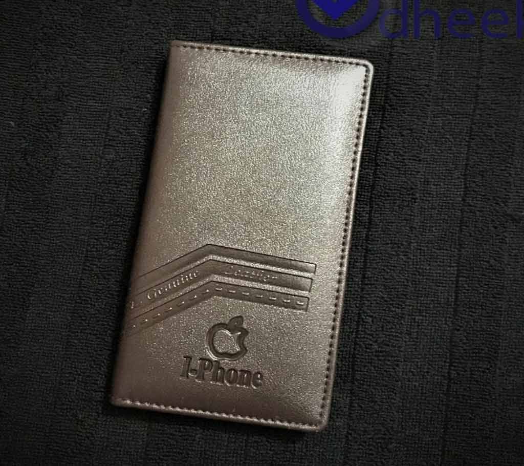 Long Wallet Mobile Holder Apple Iphone Logo Chocolate