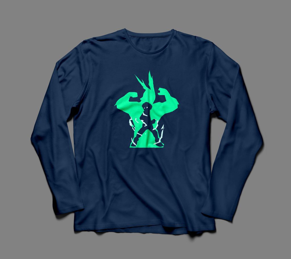 BEN 10 CARTOON LONG SLEEVE NAVY BLUE  COTTON TSHIRT FOR MEN