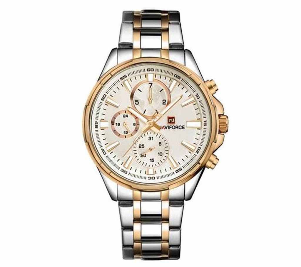 NF9089RGW Stainless Steel Chronograph Watch For Men - White Gold