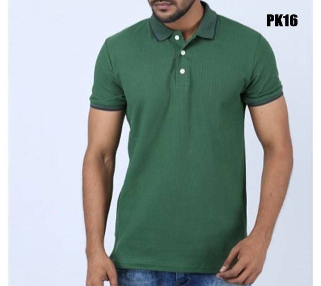 Green Polo Half Sleeve Polo Shirt For Men