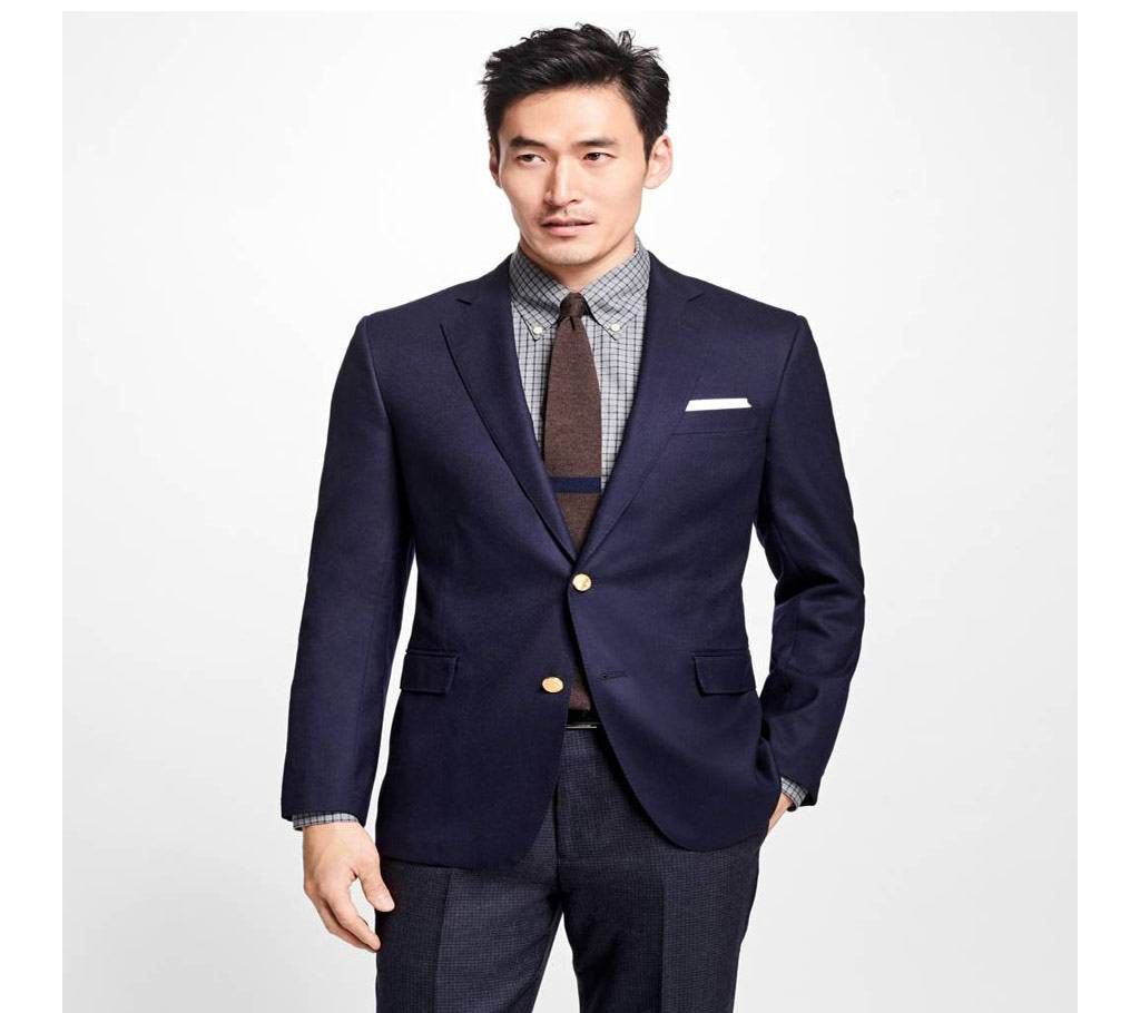 Long Sleeve Casual Blazer - Sharp Blue
