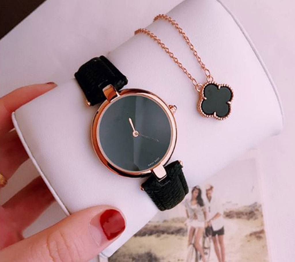 Certier Black with Golden Ladies Wrist Watch
