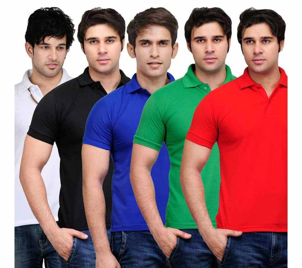 Gents 5Combo Half Sleeve Cotton Polo Shirt