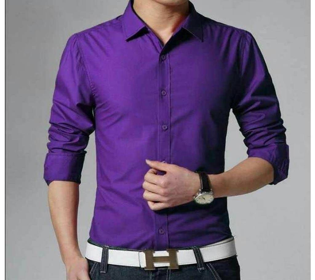 Purple Long Sleeve Casual Shirt