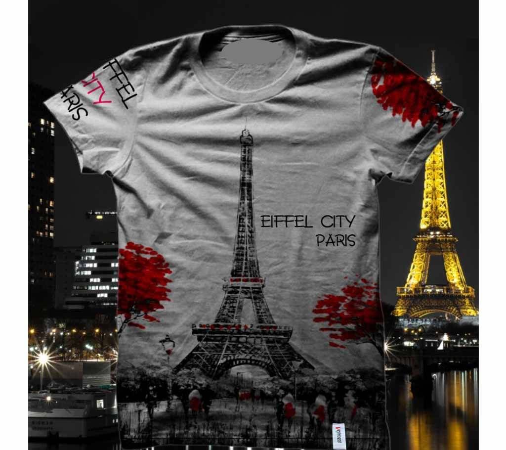 Eiffel City Paris Menz Half Sleeve T-Shirt