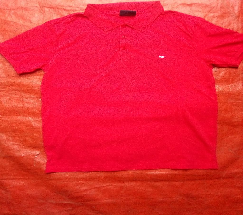 Solid color red polo shirt for men