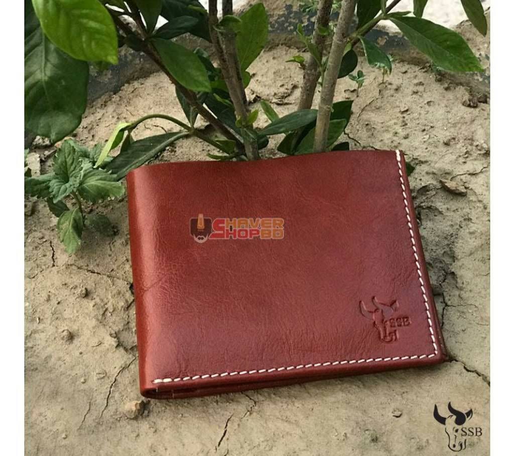 SSB GENUINE LEATHER CREDIT CARD BIFOLD WALLET BROWN SB-W06
