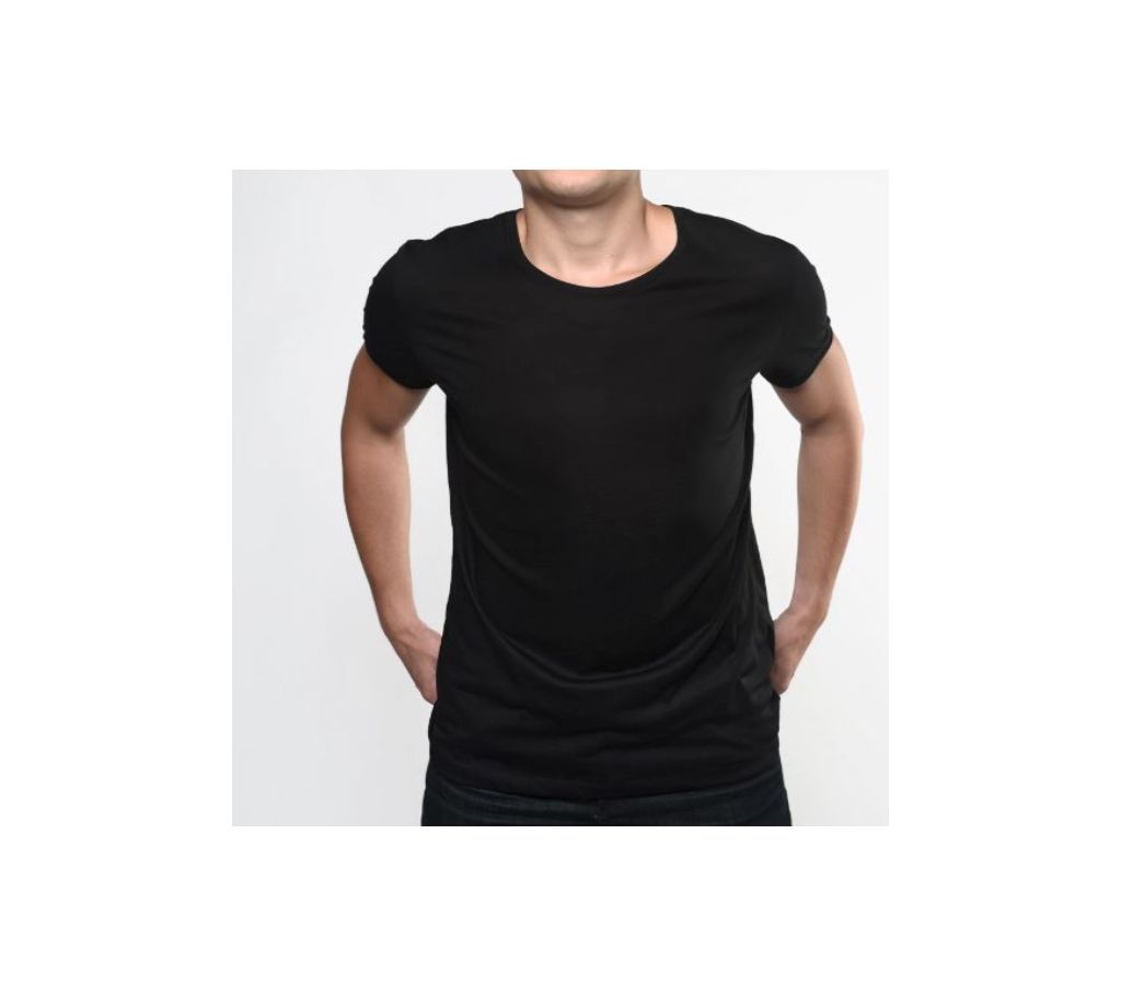 High quality pure cotton black t-shirt for man