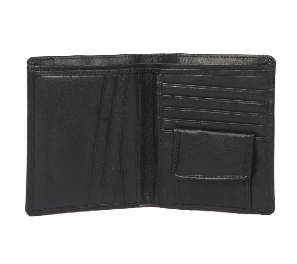100% Genuine Leather Export Quality Gents Wallet-Black