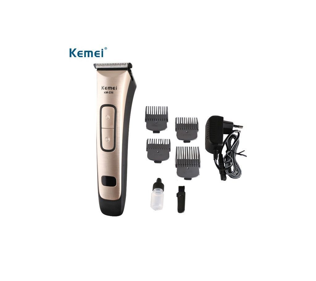 KEMEI Km-236 Professional Rechargeable Electric Hair Trimmer and Clipper With LED Display