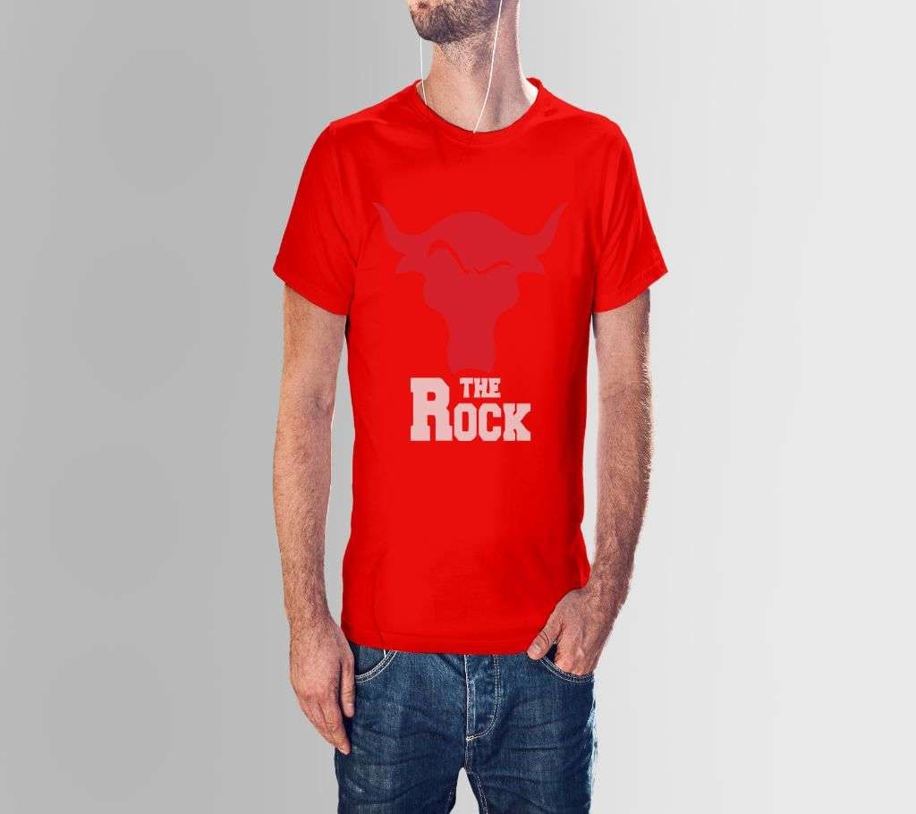THE ROCK RED COTTON  TSHIRT FOR MEN