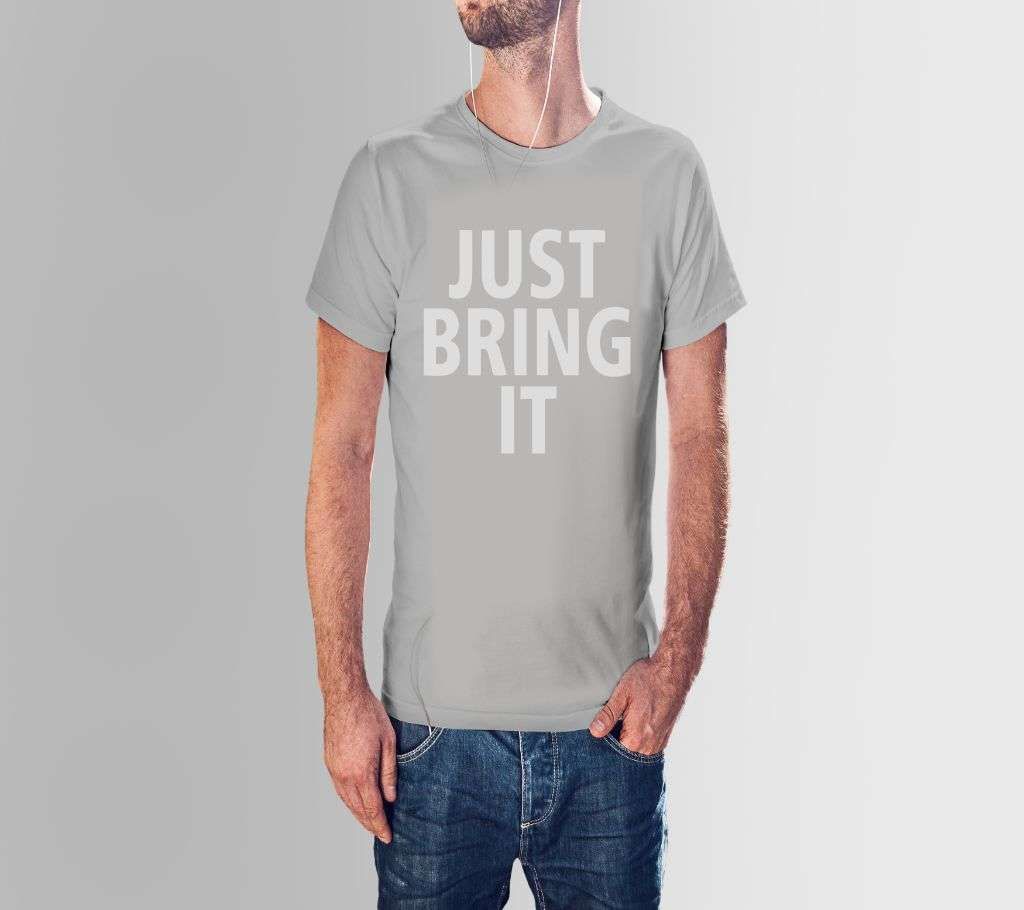 JUST BRING IT ASH COTTON TSHIRT FOR MEN